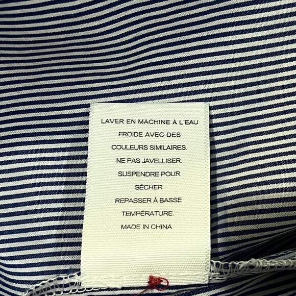 Mersea Dress Womens Medium Blue White Stripe Essential Shirt Dress - Picture 13 of 14